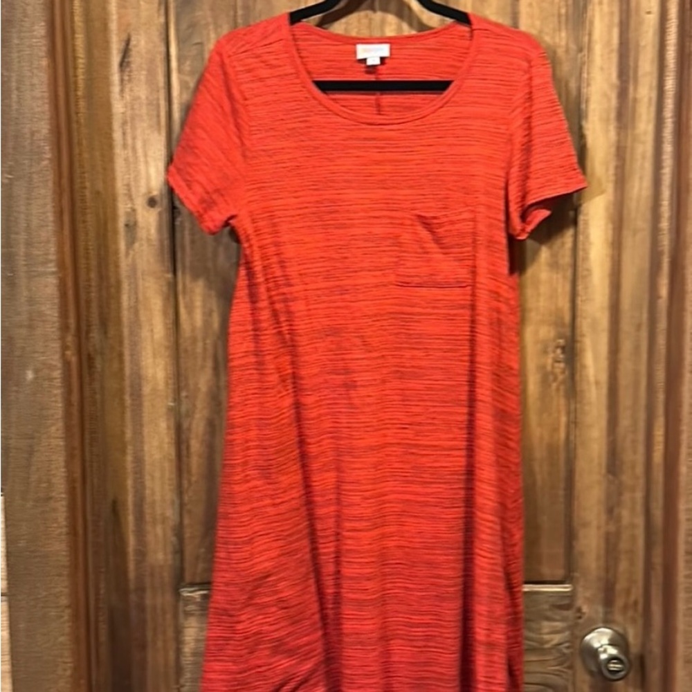 Women's Orange Short Sleeve  T Shirt Dress